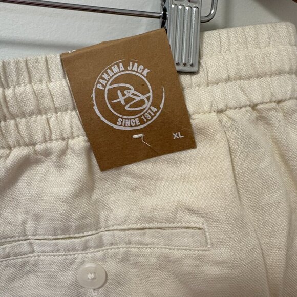 Panama Jack Men's Flat Front Linen Shorts in Cream Size XL NEW Bohemian Summer - Picture 8 of 11